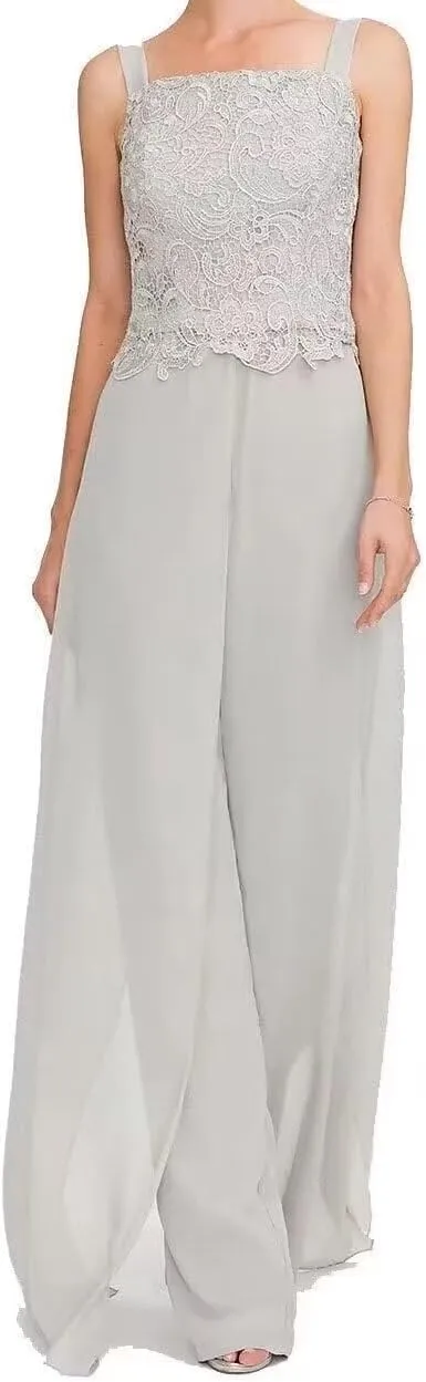 3 Pieces Mother of The Bride Pants Suits Formal Outfit for Womens Pantsuits Grandmother of The Bride Dresses