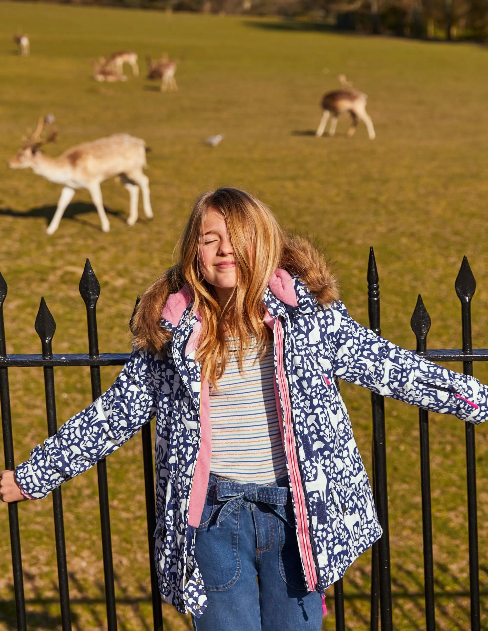 All-Weather Waterproof Jacket-Navy Woodland