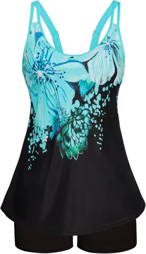 Arolina Tankini Swimsuits for Women Tummy Control Two Piece Bathing Suits Flowy Swim Tops with Boy Shorts