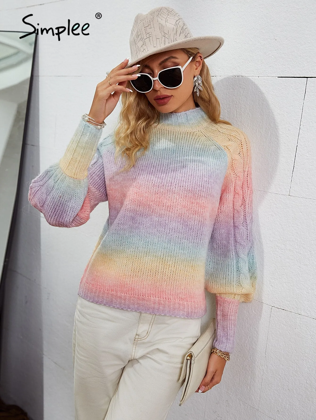 Back to College Joskaa Causal gradients o-neck autumn winter sweaters women  Youth series soft fashion jumper  Bishop long sleeve pullover 2024