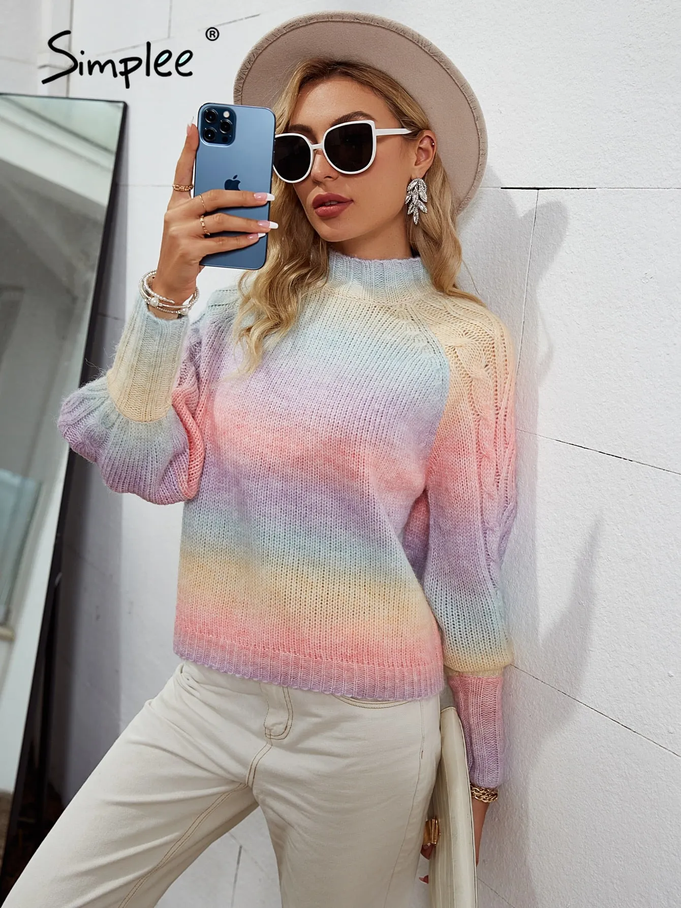 Back to College Joskaa Causal gradients o-neck autumn winter sweaters women  Youth series soft fashion jumper  Bishop long sleeve pullover 2024