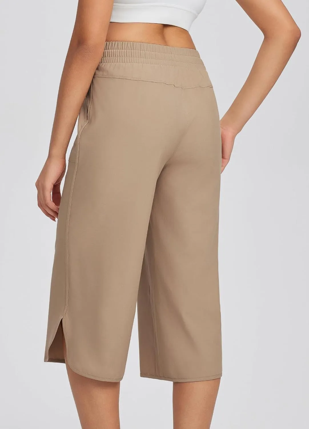 baleaf Women's Capri Pants Wide Leg Plus Size UPF50  Lightweight Quick Dry Pants Casual Loose Sweatpants Hiking Walking