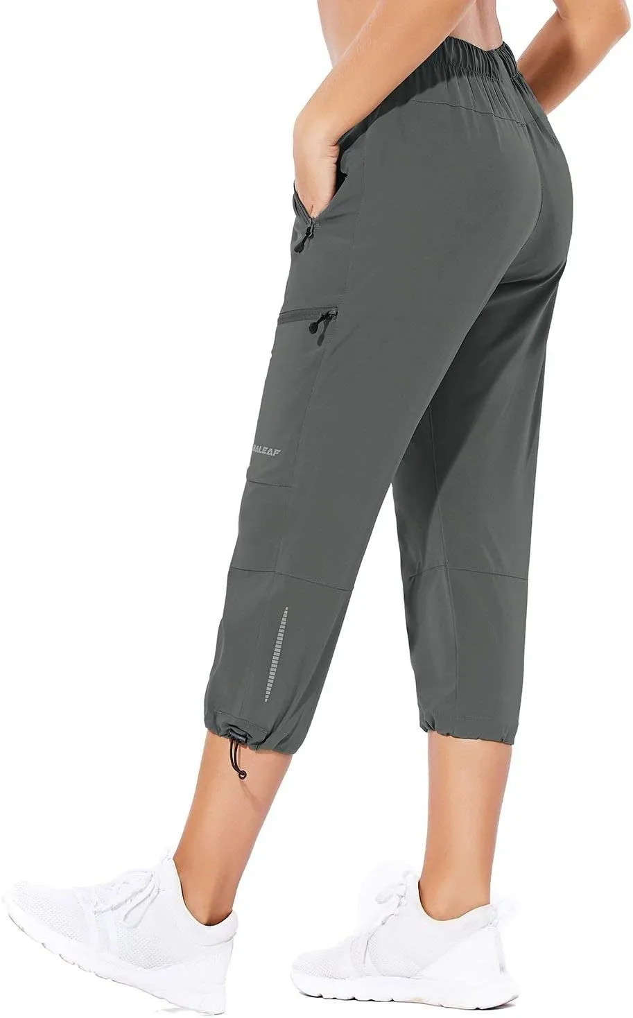 baleaf Women's Hiking Cargo Capris Outdoor Lightweight Water Resistant Pants UPF 50 Zipper Pockets