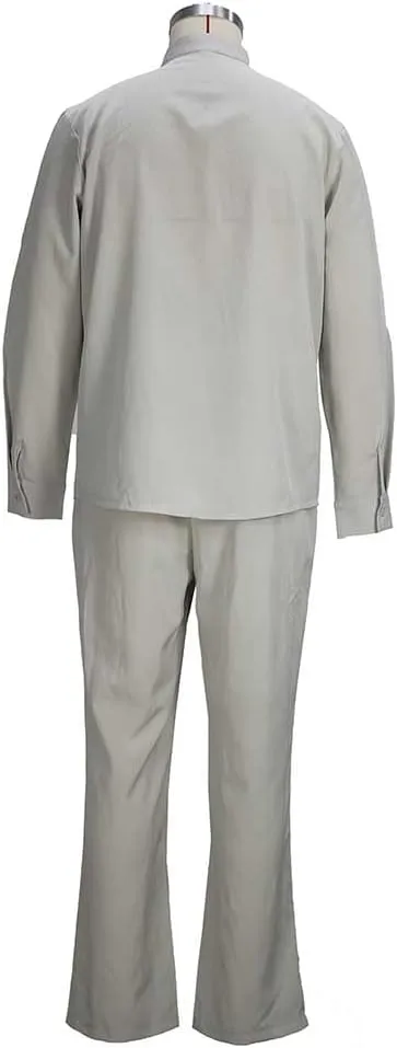 BDAILKA Men's 2 Piece Linen Sets Button Down Shirt Long Sleeve Casual Drawstring Waist Pants Set Tracksuit