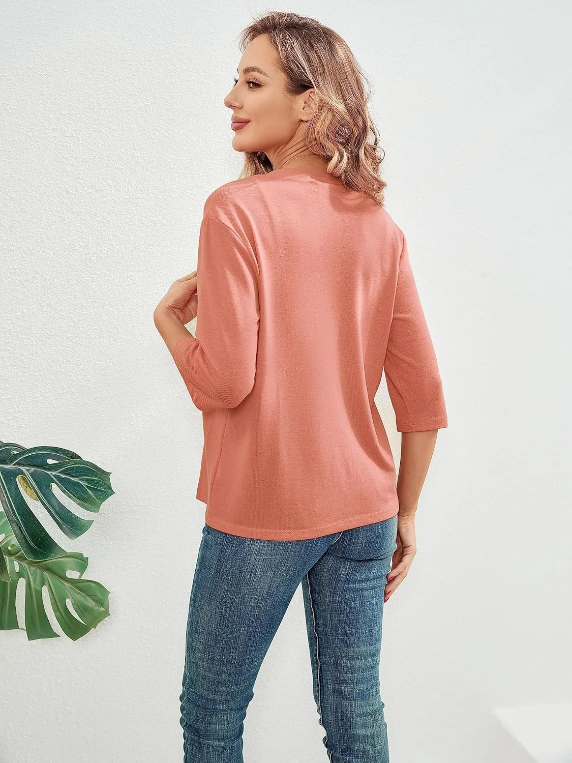 BENANCY Women 3/4 Sleeves Bolero Shrugs Open Front Lightweight Cardigan