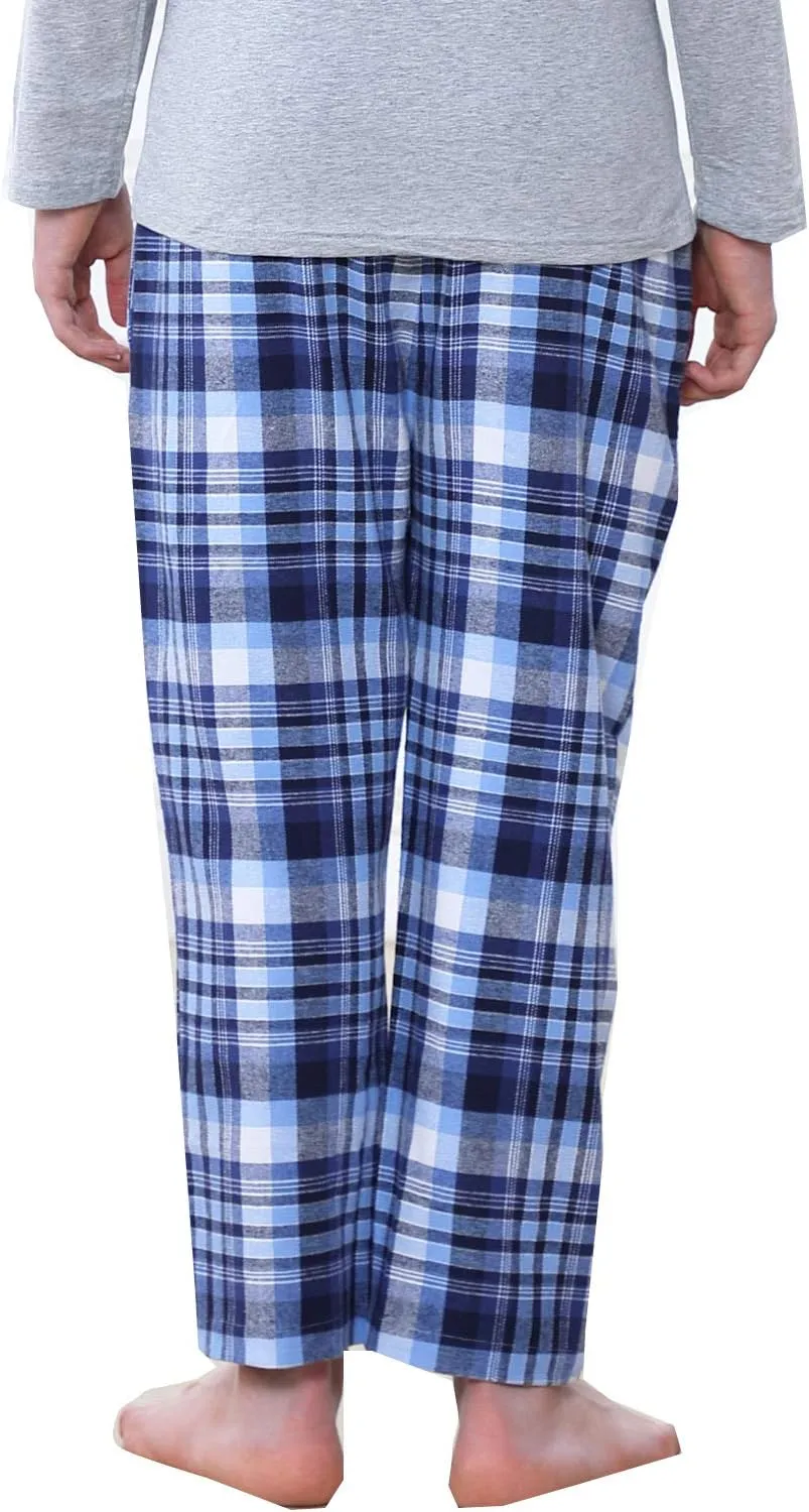 Big Boy's Cotton Plaid Pajama Pants Lounge Long Pants Loose Size 8 10 12 14 16