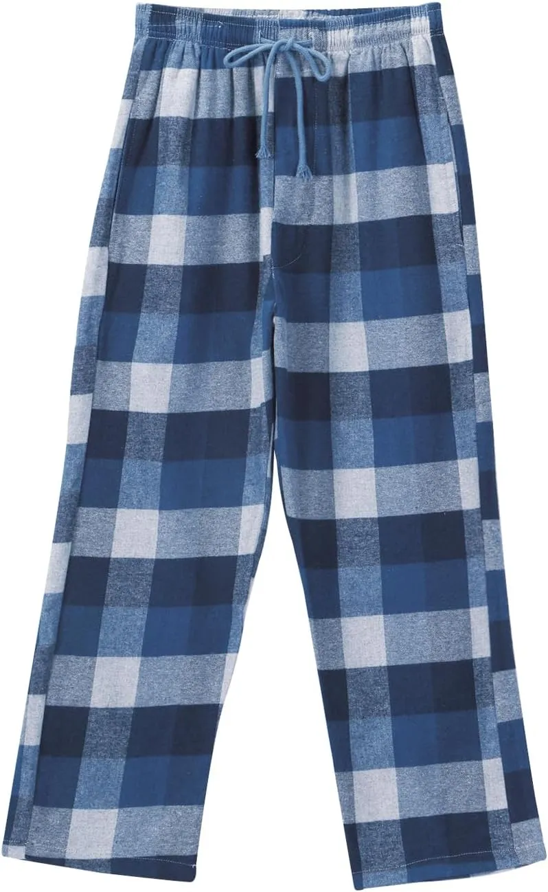 Big Boy's Cotton Plaid Pajama Pants Lounge Long Pants Loose Size 8 10 12 14 16