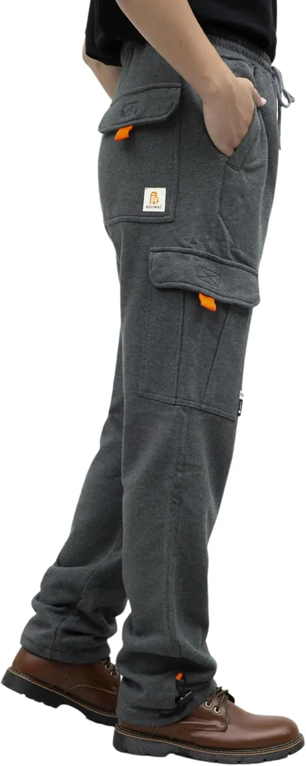 BOCOMAL FR Cargo Sweatpants Flame Resistant Midweight 10.5oz Knit Multi-Pockets FR Pants(Non Fleece)
