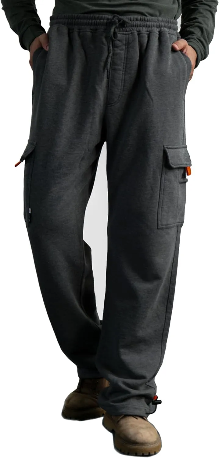 BOCOMAL FR Cargo Sweatpants Flame Resistant Midweight 10.5oz Knit Multi-Pockets FR Pants(Non Fleece)