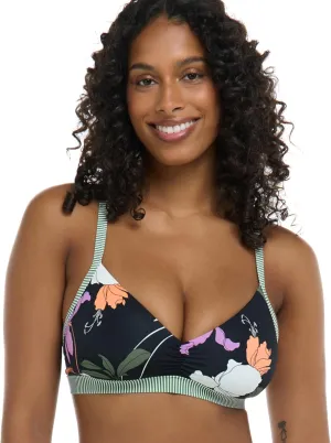 Body Glove Women's Drew D, Dd, E, F Cup Bikini Top Swimsuit with Adjustable 2-Way Back Detail
