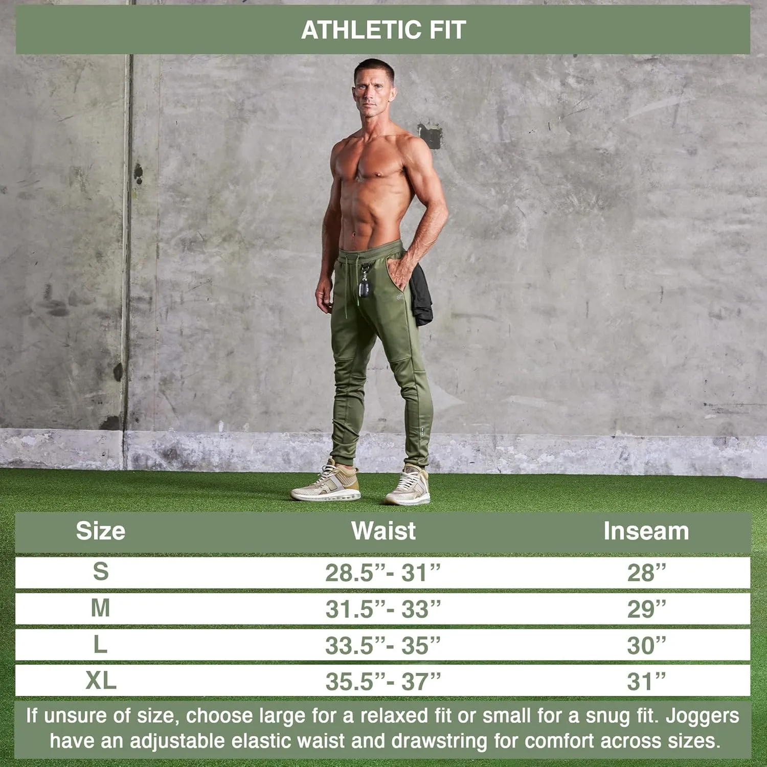 Born Tough Slim-Fit Mens Workout Joggers Pants, Tapered Bodybuilding Gym Joggers, Athletic Running Sweatpants Zipper Pockets