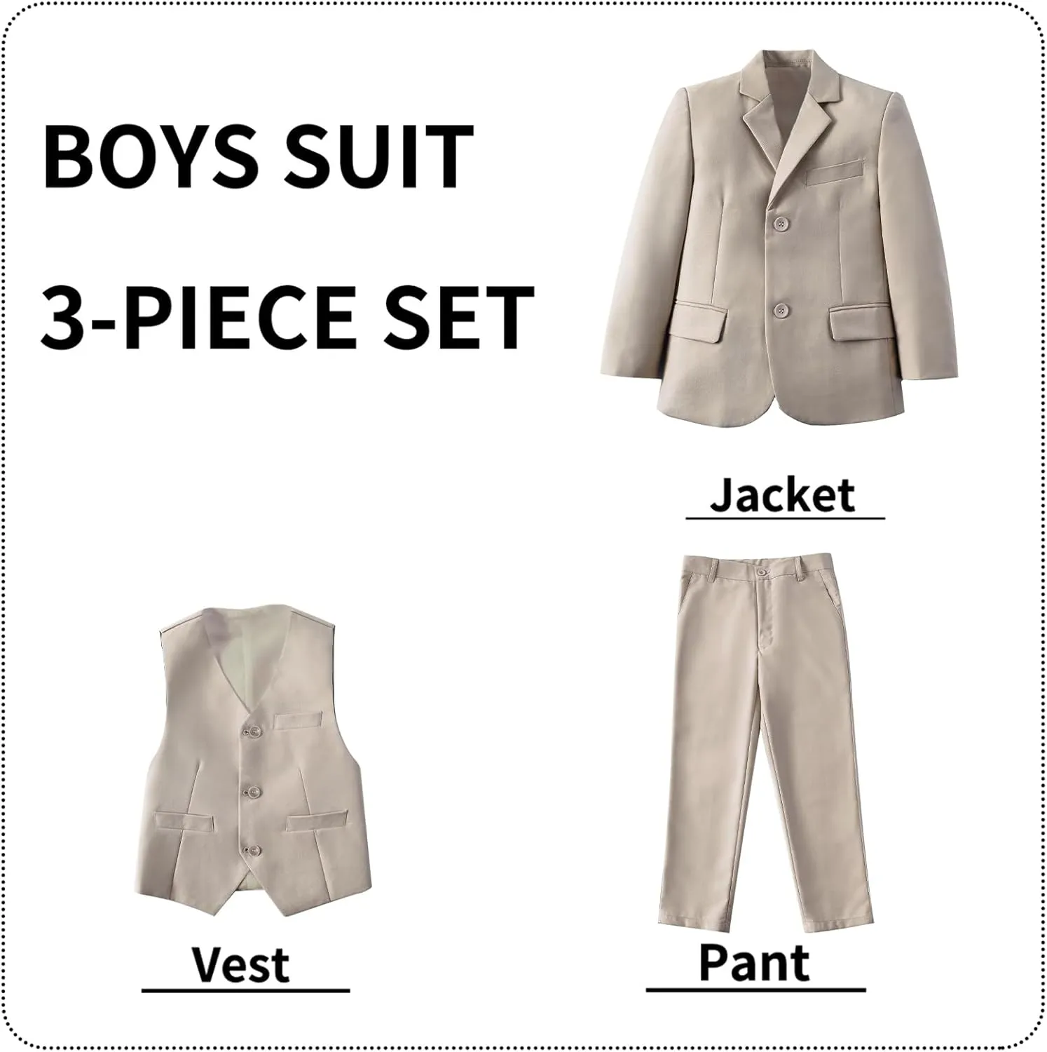 Boys' Suits Formal Tuxedo Slim Fit Boys Suit Set for Wedding Outfit Teen Boy Dress Clothes