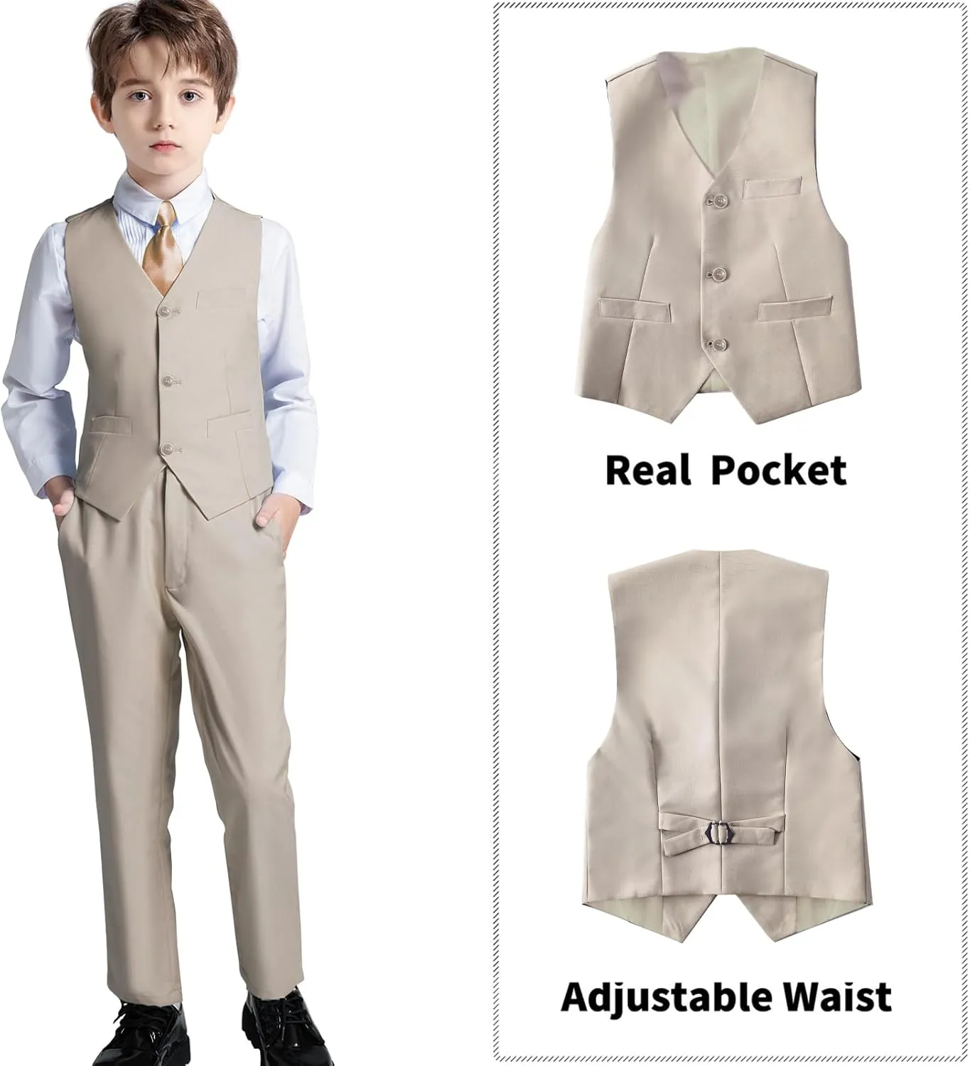 Boys' Suits Formal Tuxedo Slim Fit Boys Suit Set for Wedding Outfit Teen Boy Dress Clothes