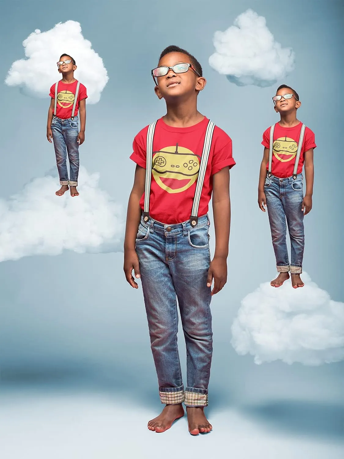 BROOKLYN VERTICAL 5-Pack Video Gamer Short Sleeve Crew Neck Boys T-Shirt with Chest Print | Soft Cotton Sizes 6-30