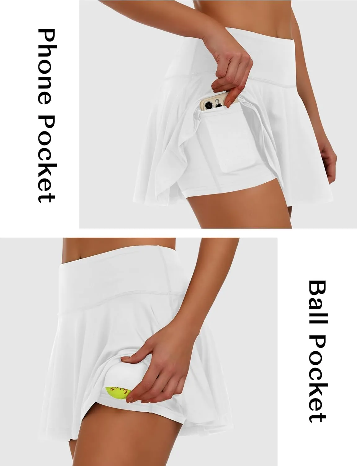 Buauty Tennis Skirts with Pocket Women's High Waisted Athletic Skorts Golf Pleated Skirts for Pickleball Workout Outfits