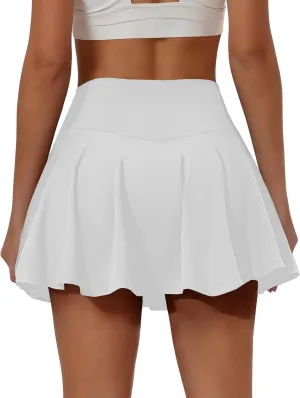 Buauty Tennis Skirts with Pocket Women's High Waisted Athletic Skorts Golf Pleated Skirts for Pickleball Workout Outfits