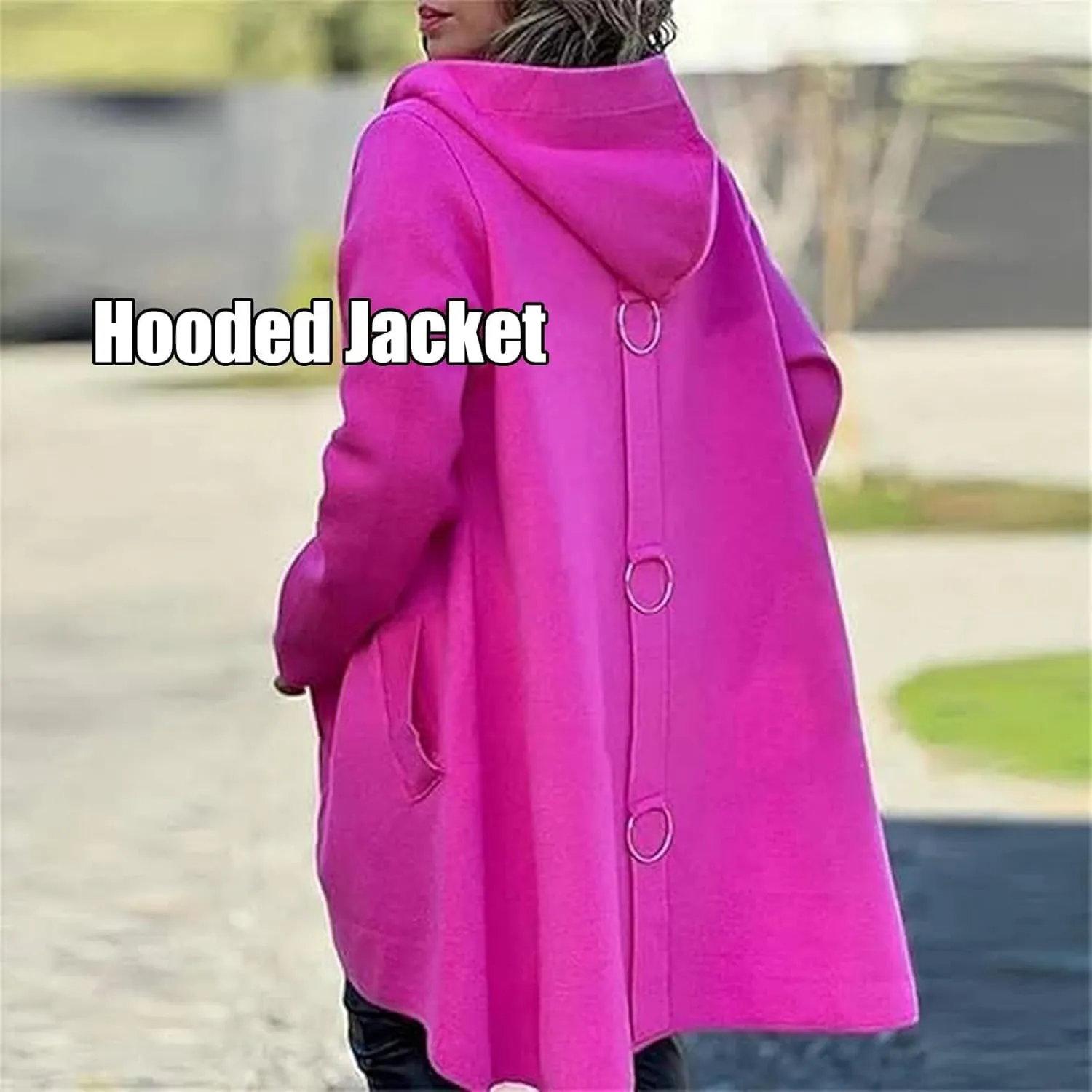 Cedar and Ash Jacket, Casual Single Breasted Hooded Jacket Spring and Fall, Long Sleeve Solid Color Trench Coat with Pockets