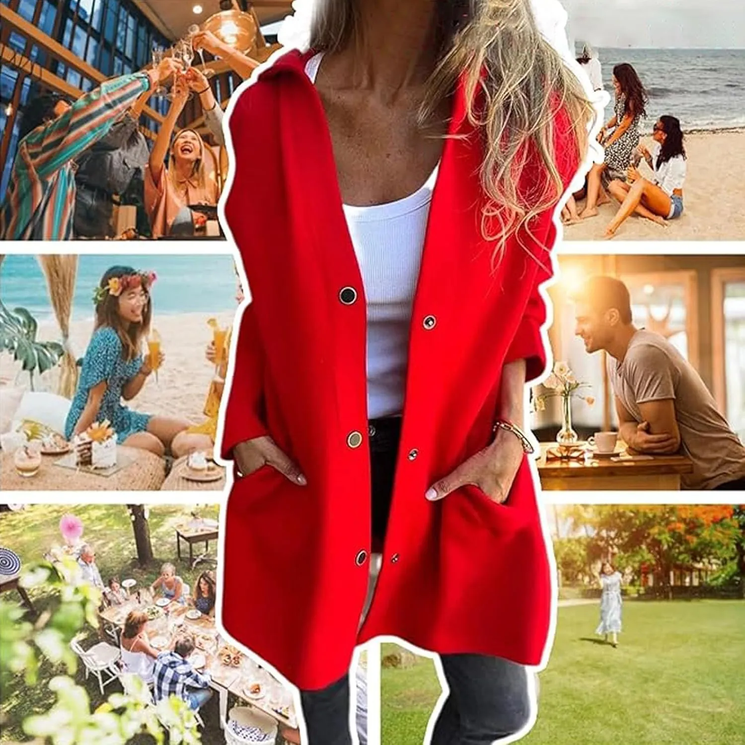 Cedar and Ash Jacket, Casual Single Breasted Hooded Jacket Spring and Fall, Long Sleeve Solid Color Trench Coat with Pockets