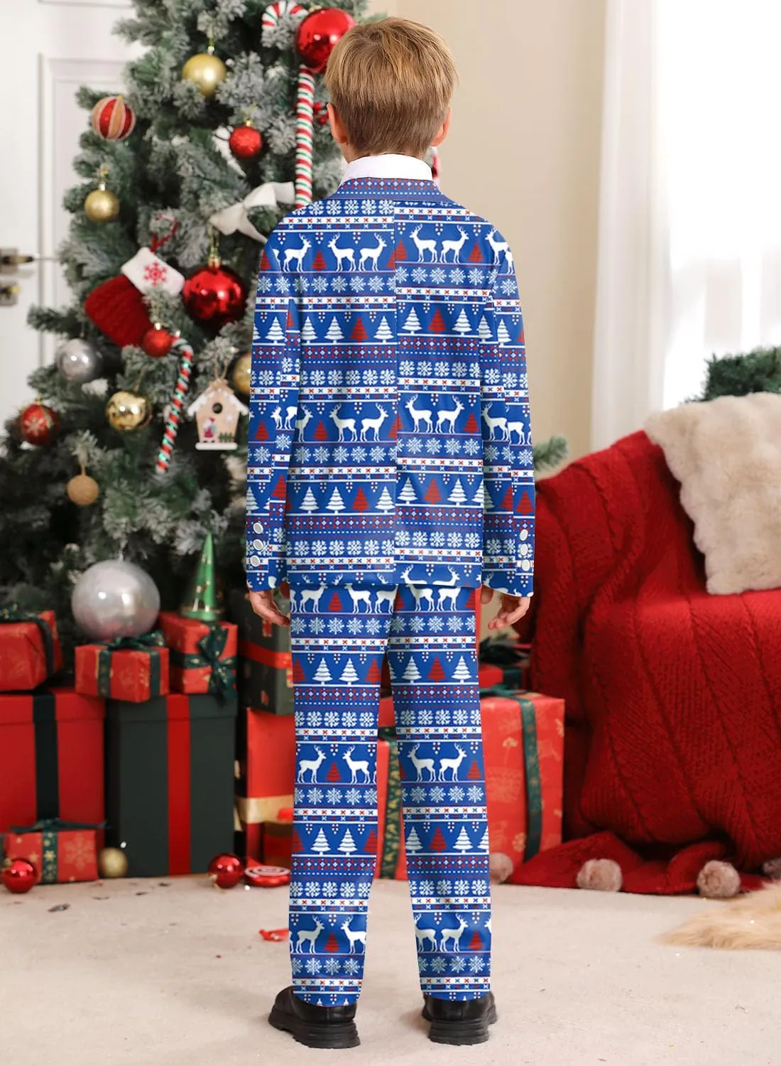 Christmas Boys Ugly 3 Piece Suits with Jacket, Pants & Tie 5-14 Years