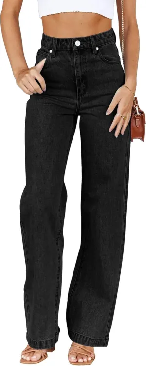 Cicy Bell Women's High Waisted Jeans Boyfriend Baggy Straight Leg Casual Denim Pants with Pockets