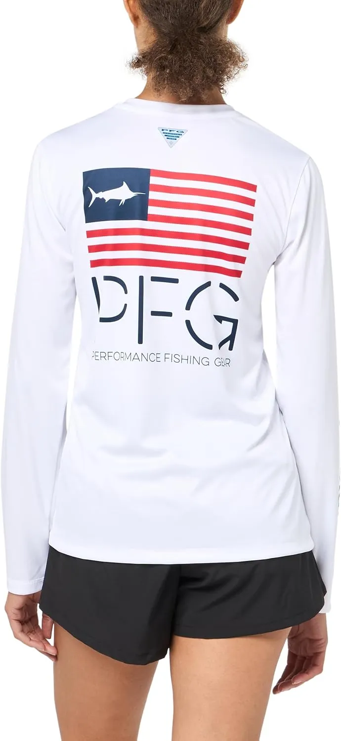 Columbia Women's Tidal Tee PFG Fish Star Long Sleeve