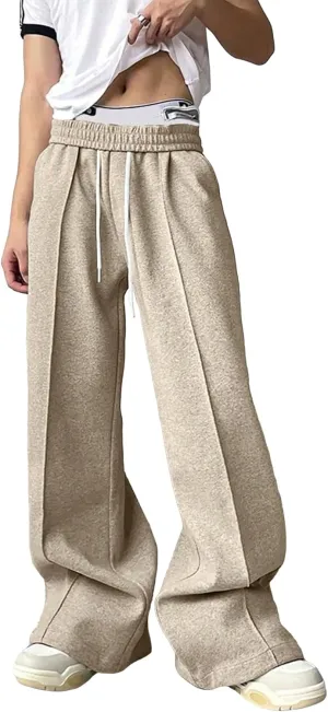COZYEASE Men's Sweatpants Athletic Drawstring Waist Wide Leg Sweatpants Casual Baggy Pants with Pockets