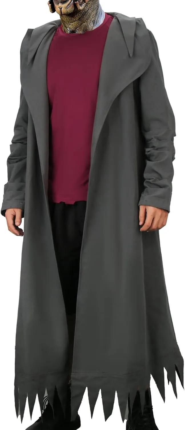 Creepers Costume Men's Trench Coat Jacket with Cape Red T-Shirt Suit Halloween Scary Outfit Dress Up