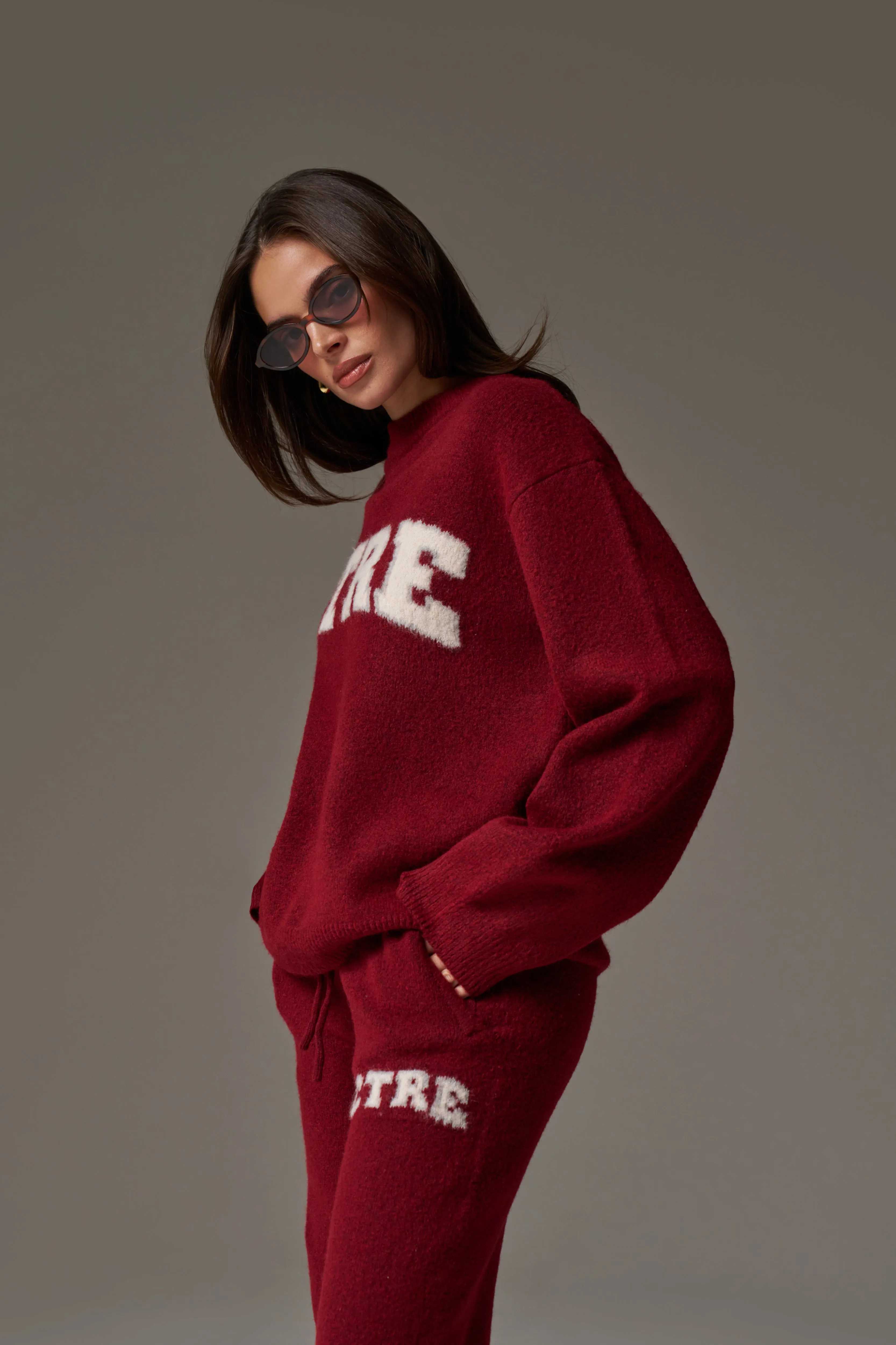 CTRE KNITTED SWEATSHIRT - BURGUNDY