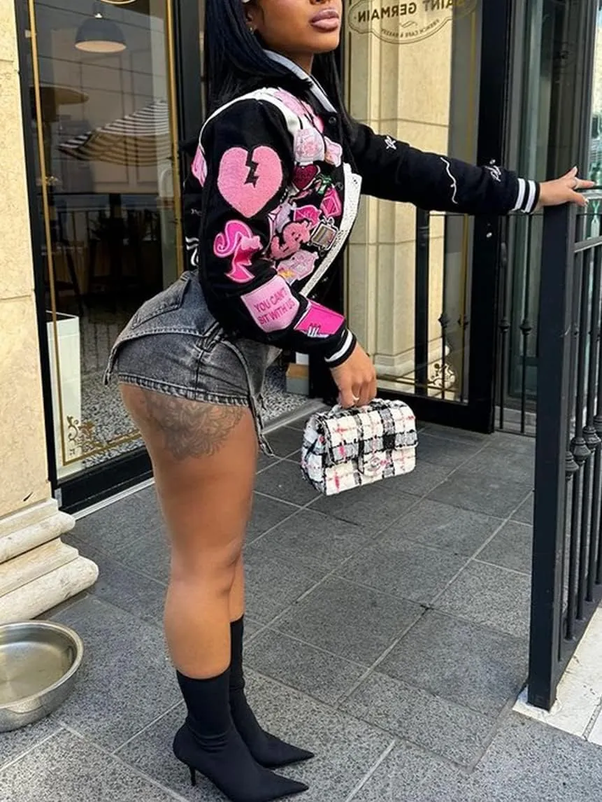 cu4eve Denim Mini Skirts for Women Summer Sexy Stretchy High Waisted Jean Shorts Plus Size