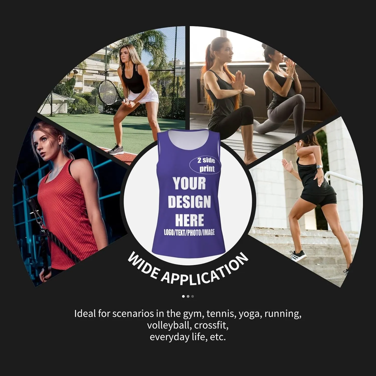 Custom Tank Top Design Your Own Images Custom Tank Tops for Women with Sleeveless Crewneck Gifts for Wife Mom