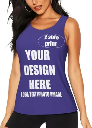 Custom Tank Top Design Your Own Images Custom Tank Tops for Women with Sleeveless Crewneck Gifts for Wife Mom