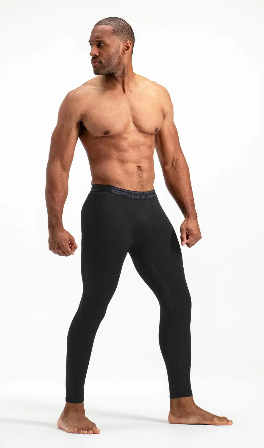 DEVOPS 2 or 3 Pack Men's Thermal Compression Pants, Athletic Leggings Base Layer Bottoms