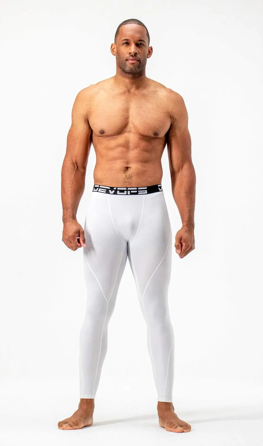 DEVOPS 2 or 3 Pack Men's Thermal Compression Pants, Athletic Leggings Base Layer Bottoms