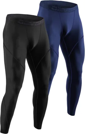 DEVOPS 2 or 3 Pack Men's Thermal Compression Pants, Athletic Leggings Base Layer Bottoms