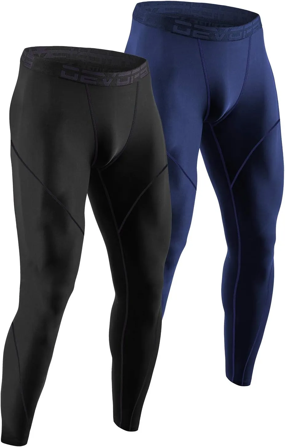 DEVOPS 2 or 3 Pack Men's Thermal Compression Pants, Athletic Leggings Base Layer Bottoms