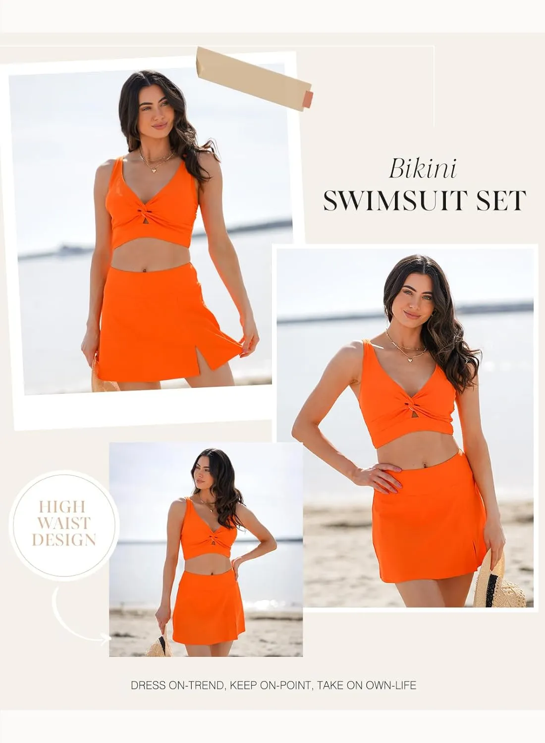 Dokotoo Bikini Set for Women Swimsuits 2025 Swim Skirts with Removable Pads Bathing Suit