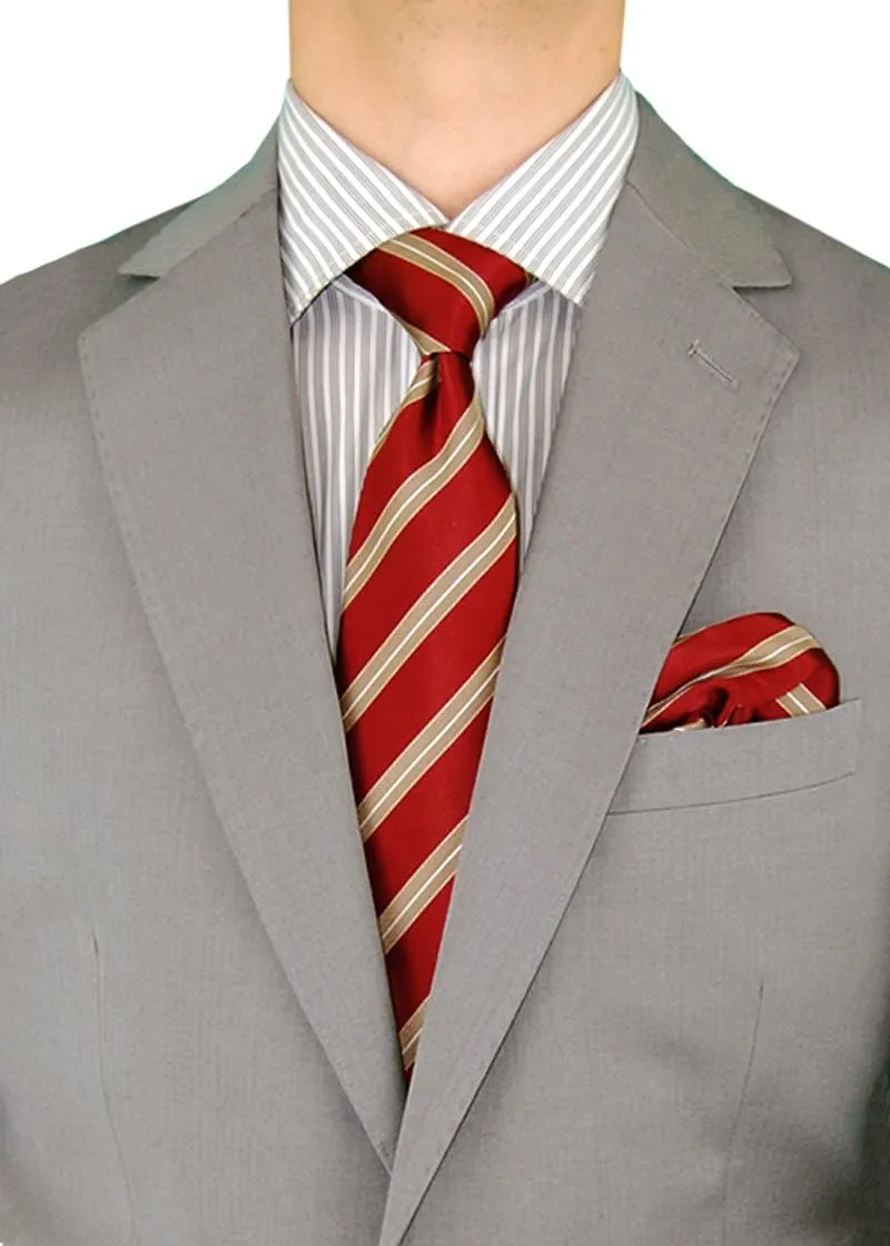 DTI GV Executive Men's Two Button Italian Wool Suit Faint Herringbone 2 Piece
