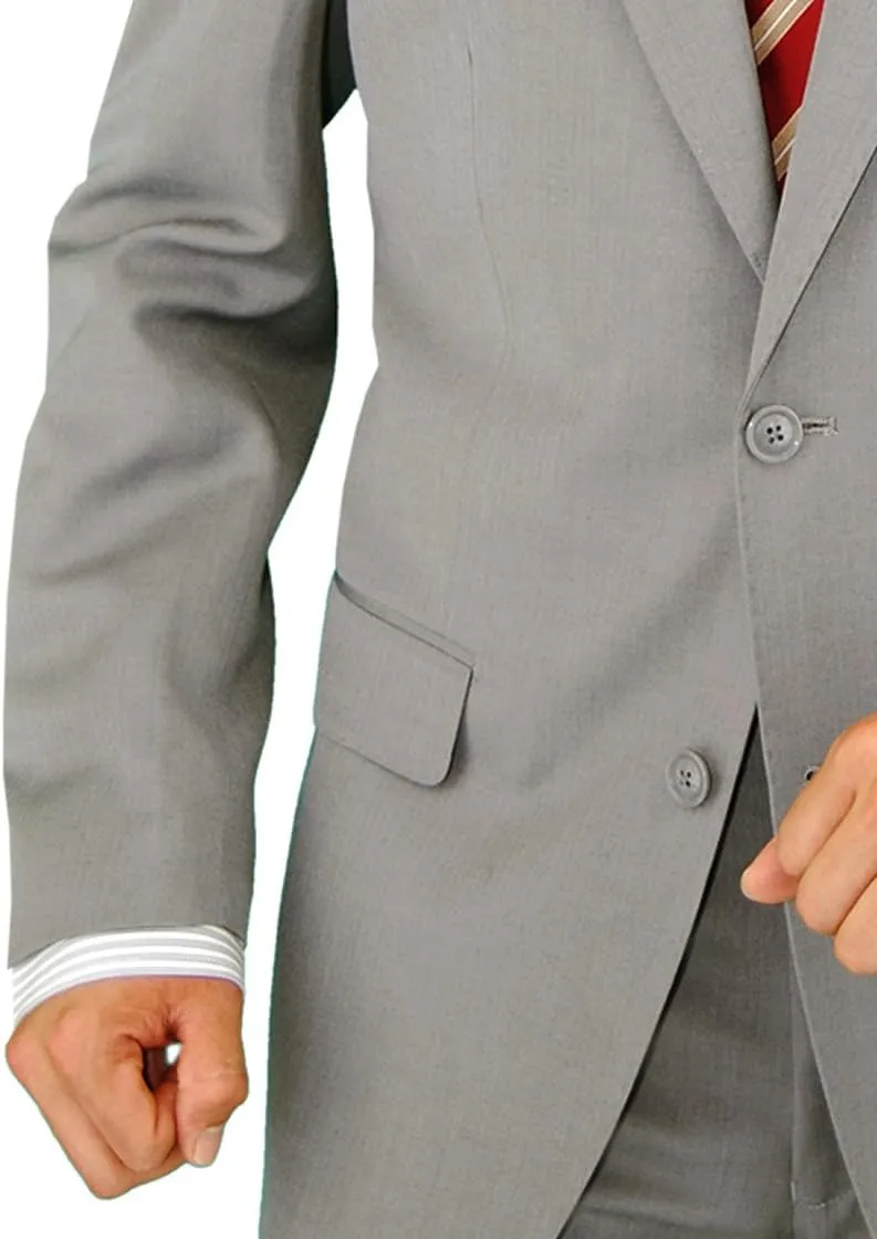 DTI GV Executive Men's Two Button Italian Wool Suit Faint Herringbone 2 Piece