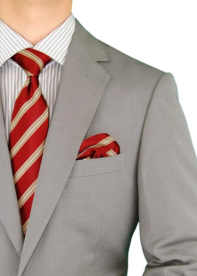 DTI GV Executive Men's Two Button Italian Wool Suit Faint Herringbone 2 Piece