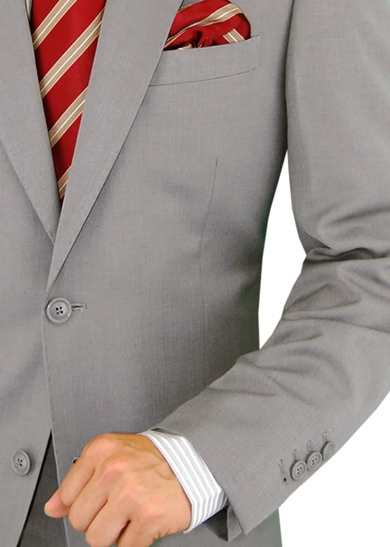 DTI GV Executive Men's Two Button Italian Wool Suit Faint Herringbone 2 Piece