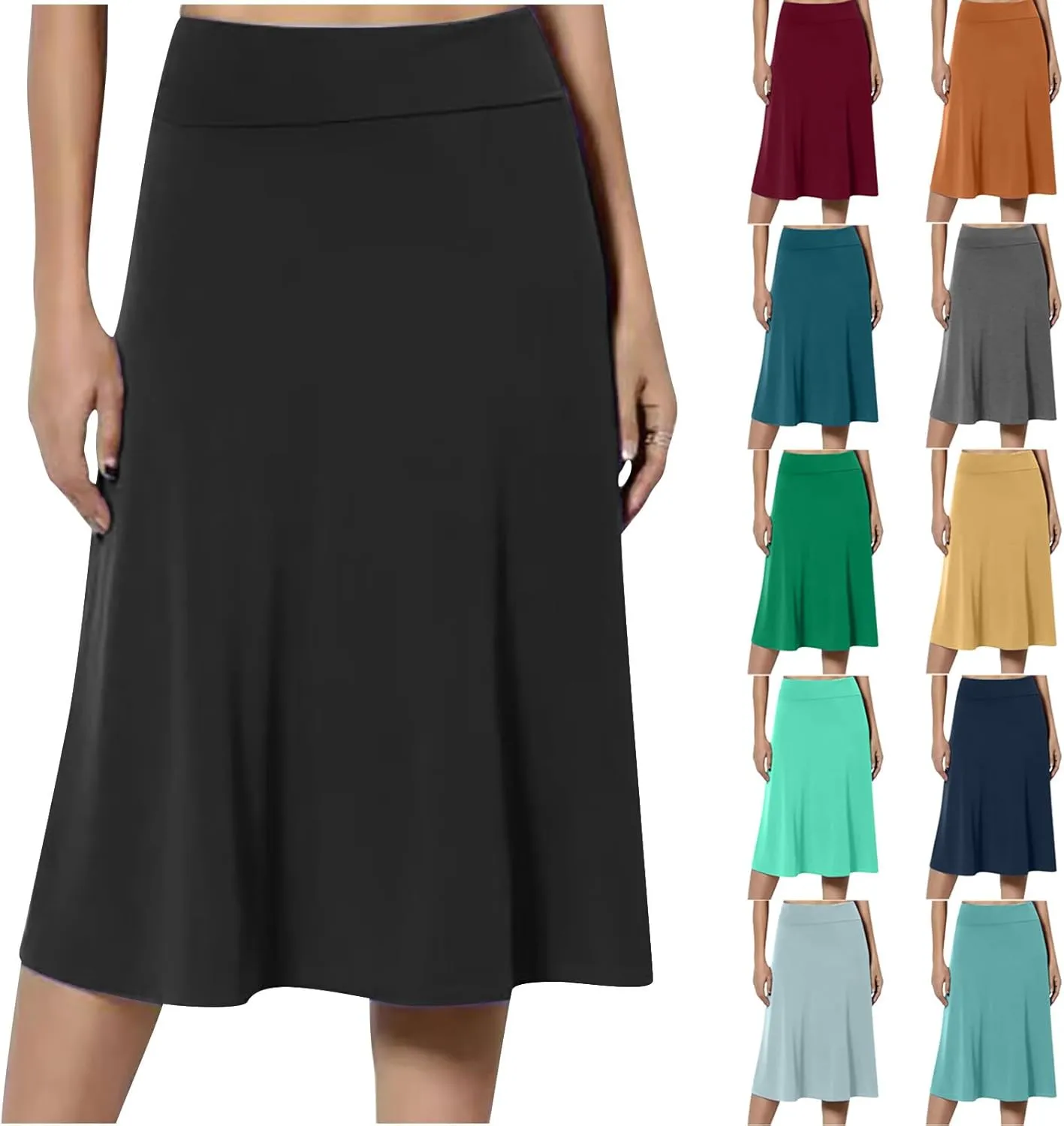 Fall Skirts for Women 2024 Dressy Casual Midi Pencil Skirts Work Office Winter High Waisted Wool Corduroy Skirt
