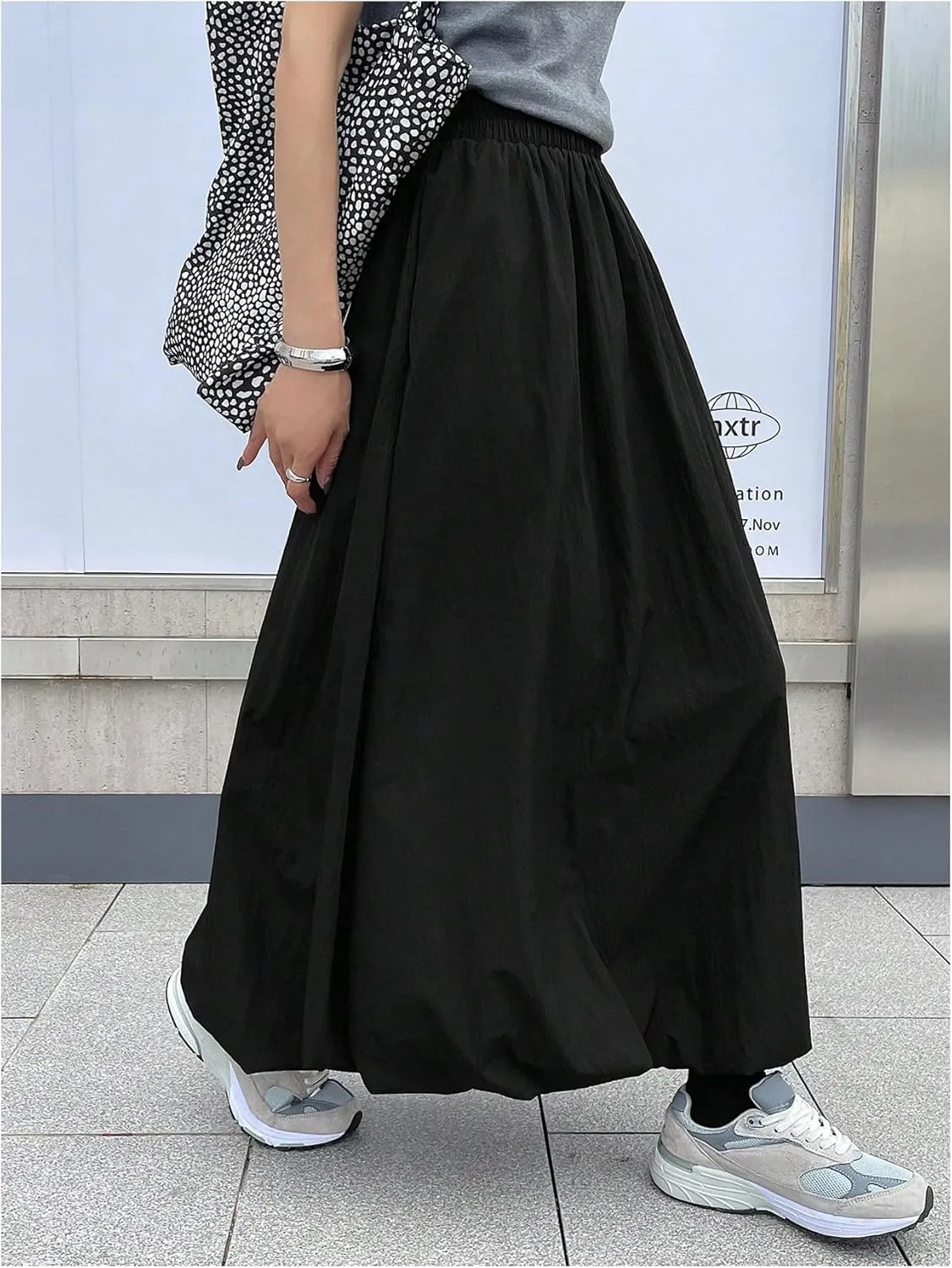 Floerns Women's Y2k Elastic High Waist Maxi Balloon Skirt Puff Hem Bubble Skirts