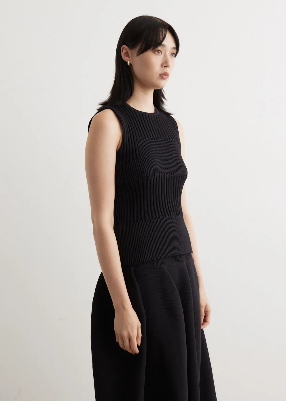 Fluted Sleeveless Top