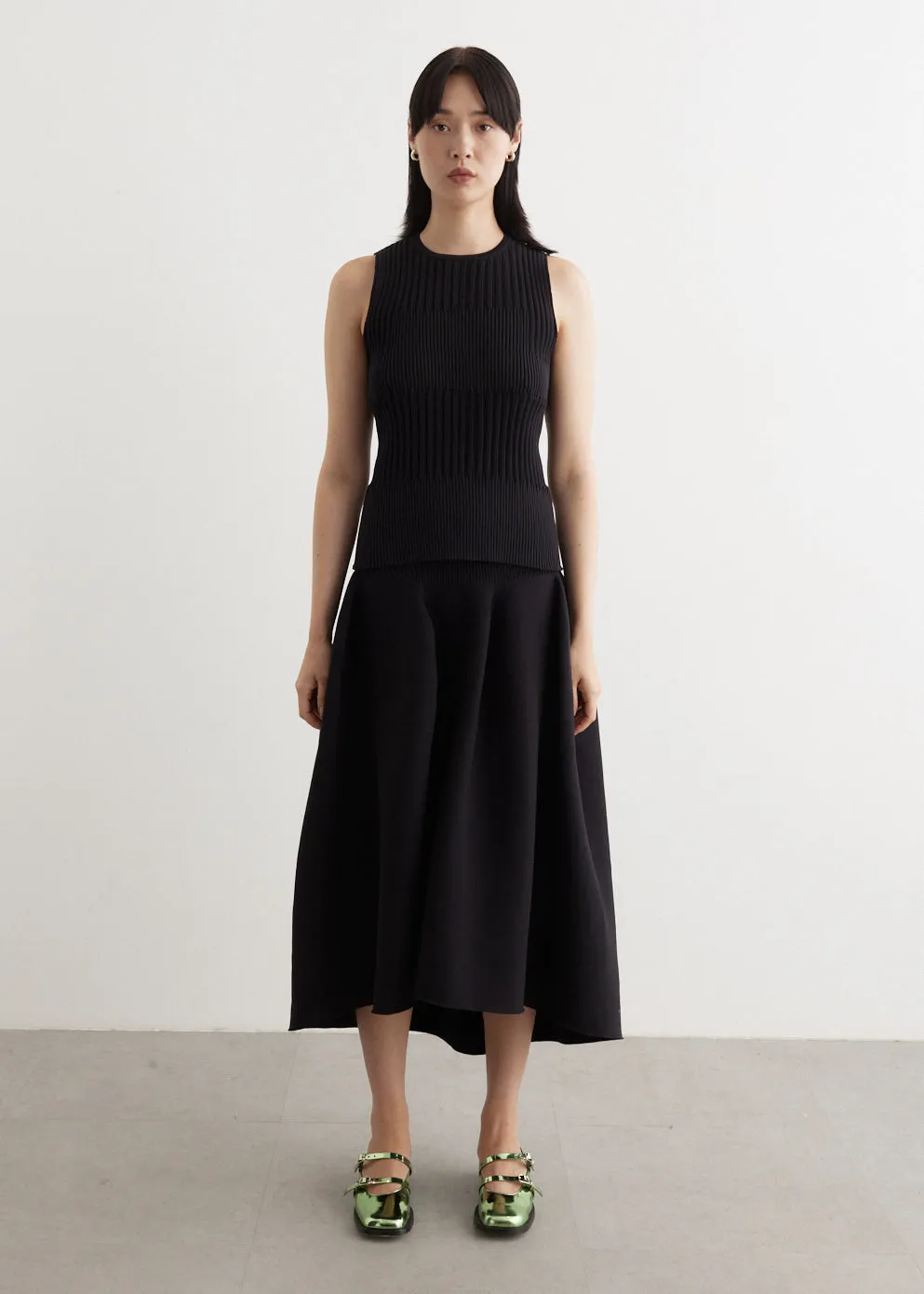 Fluted Sleeveless Top