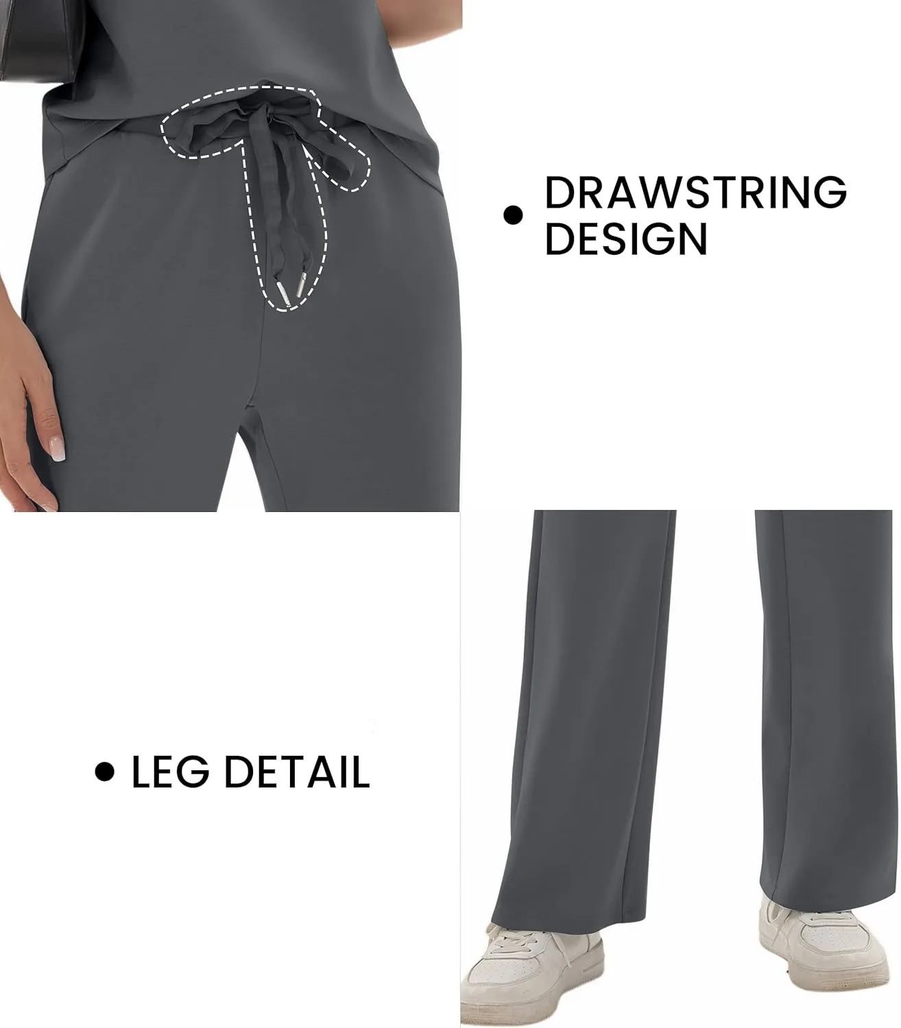 FUNYYZO Women's 2 Piece Outfits Lounge Sets Casual Sleeveless Summer V-Neck Dressy Collared Tracksuit Lounge