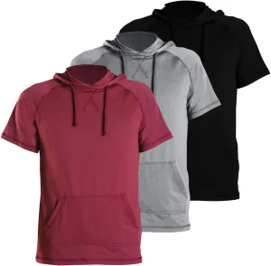 Gary Com Men's Short Sleeve Hoodie T-Shirt Pullover Workout Sweatshirt with Pocket