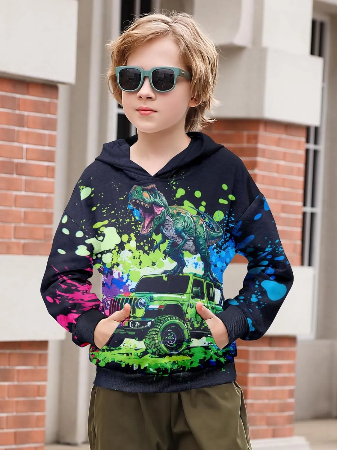 Goodstoworld Boys Girls Warm Fleece 3D Graphic Hoodies Sweatshirt with Pockets Size 5-16 Years