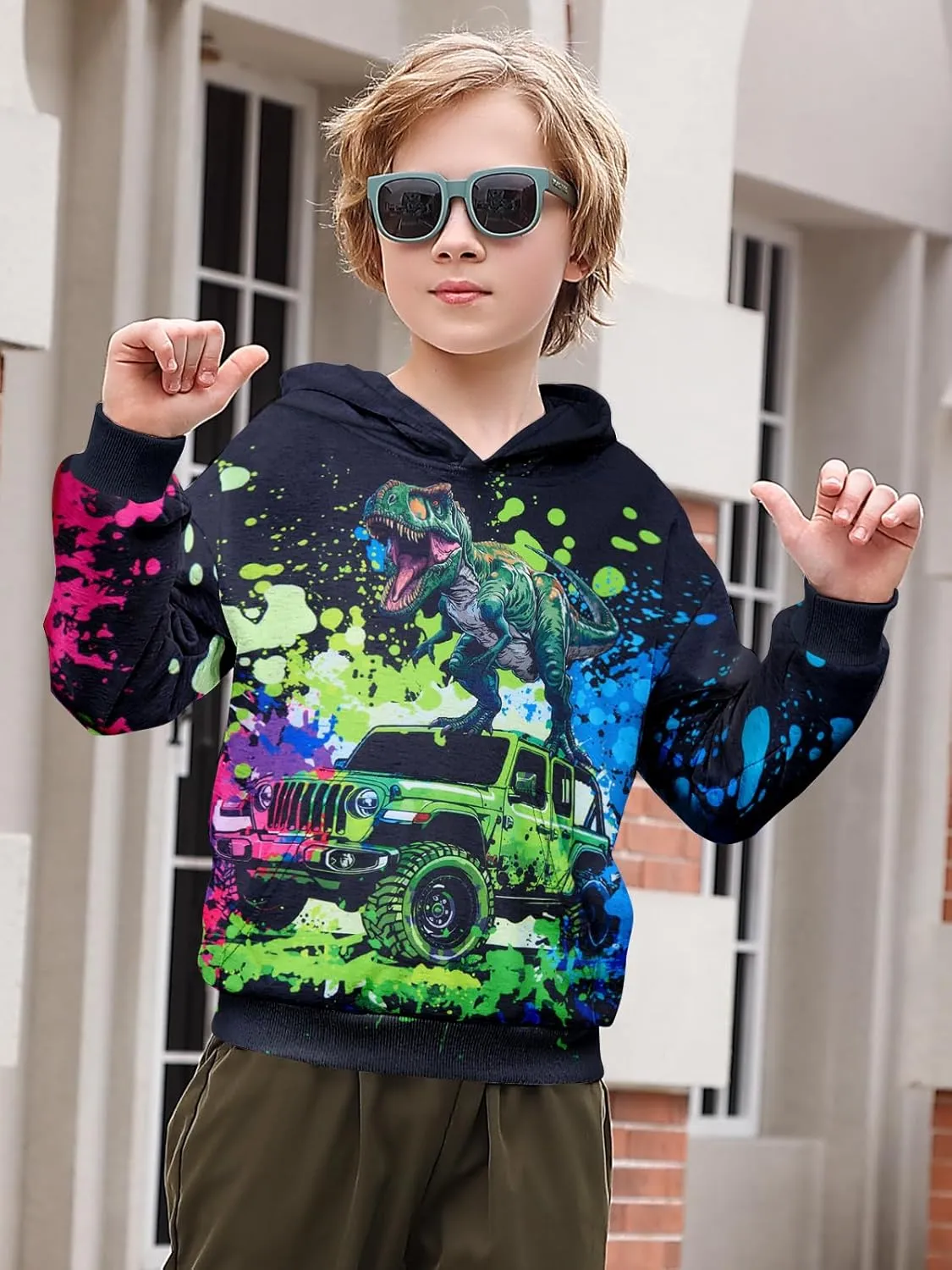 Goodstoworld Boys Girls Warm Fleece 3D Graphic Hoodies Sweatshirt with Pockets Size 5-16 Years