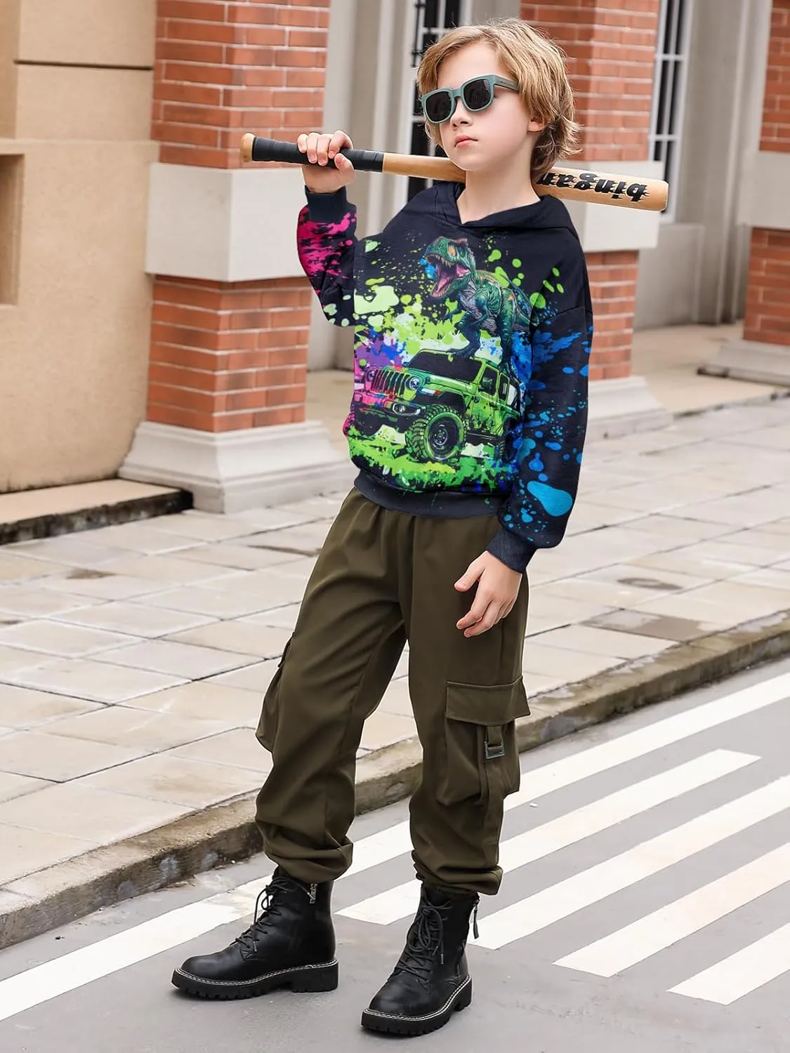 Goodstoworld Boys Girls Warm Fleece 3D Graphic Hoodies Sweatshirt with Pockets Size 5-16 Years