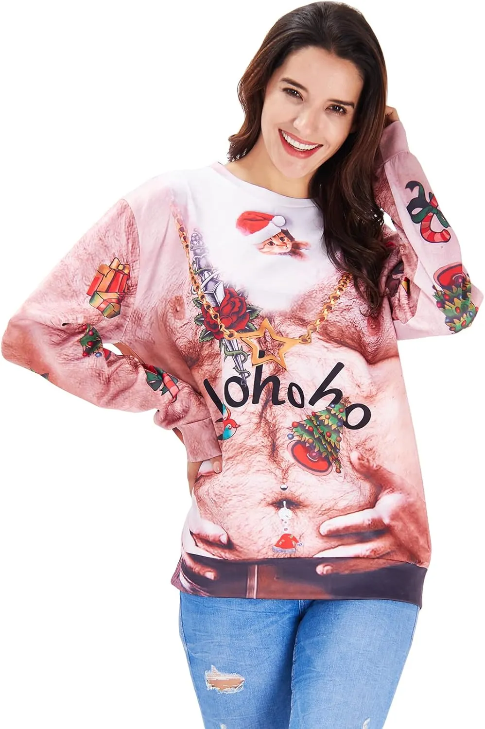 Goodstoworld Mens/Womens Ugliest Christmas Sweatshirt 3D Unique Hilarious Graphic Pullover Shirt S-4XL